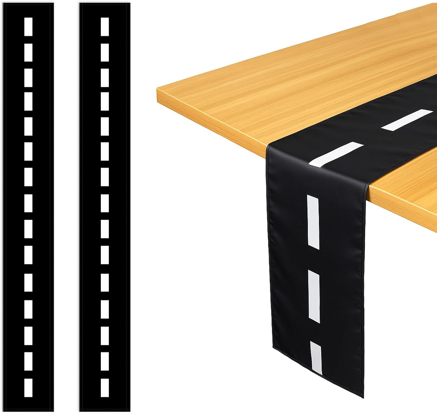 Breling 2 Pack Checkered Table Runner Racing Flag,12.6 X 72 Inch,Checkered