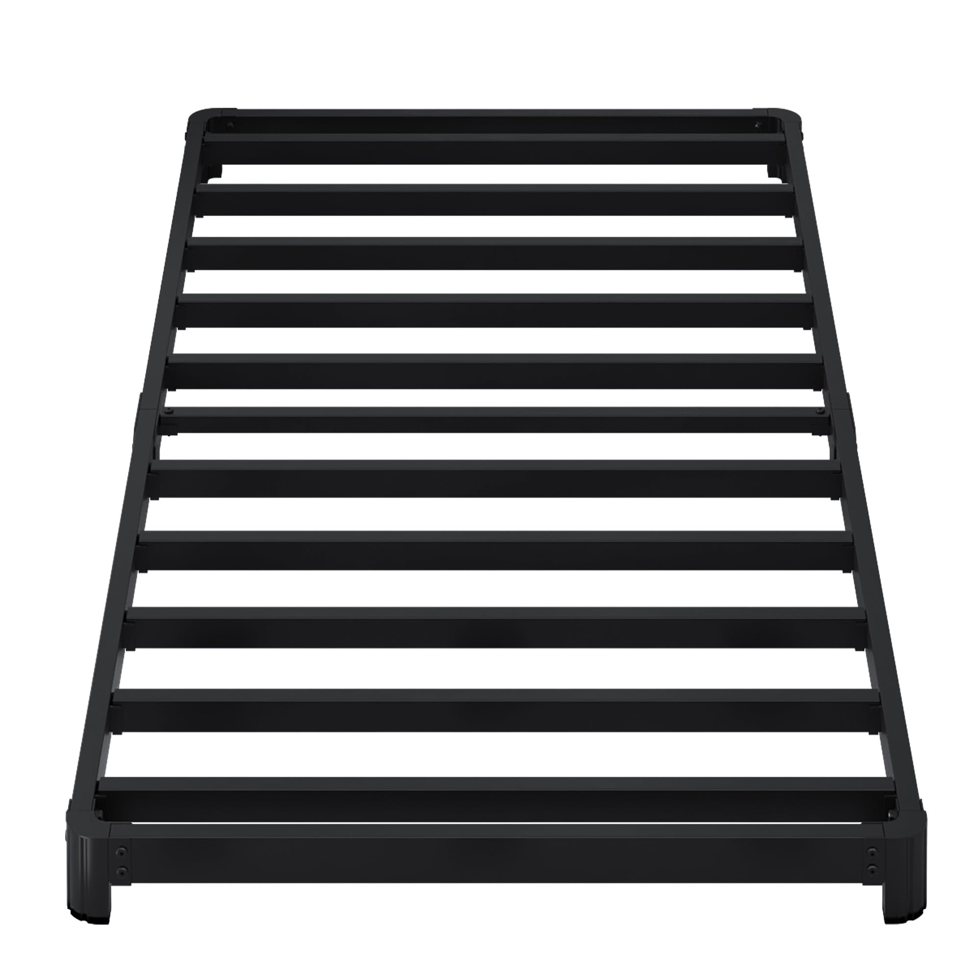 Marcos de cama tamaño individual de 3 pulgadas con esquinas redondeadas, metal resistente, fácil montaje, sin ruido, color negro 8