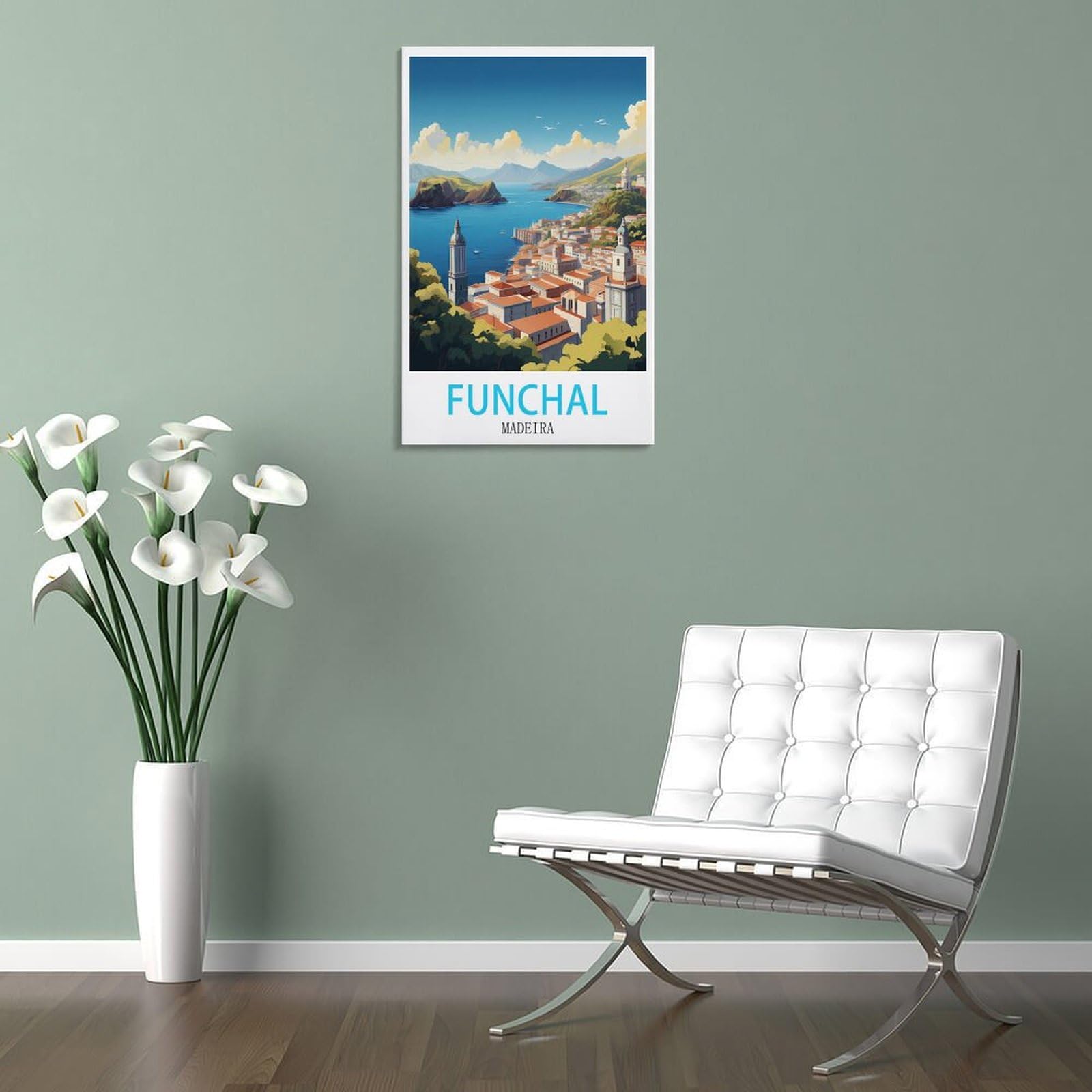 HXHNFERR Funchal Madère Poster vintage de voyage sur toile 40 x 60 cm