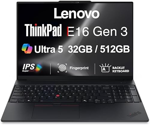 Lenovo ThinkPad E16 Gen 2 AI PC �r�W�l�X �m�[�g�p�\�R�� 16�C���` �^�b�`�X�N���[�� IPS WUXGA �f�B�X�v���C (��14���� Intel Ultra 5-125U�A32GB DDR5�A512GB SSD�A�o�b�N���C