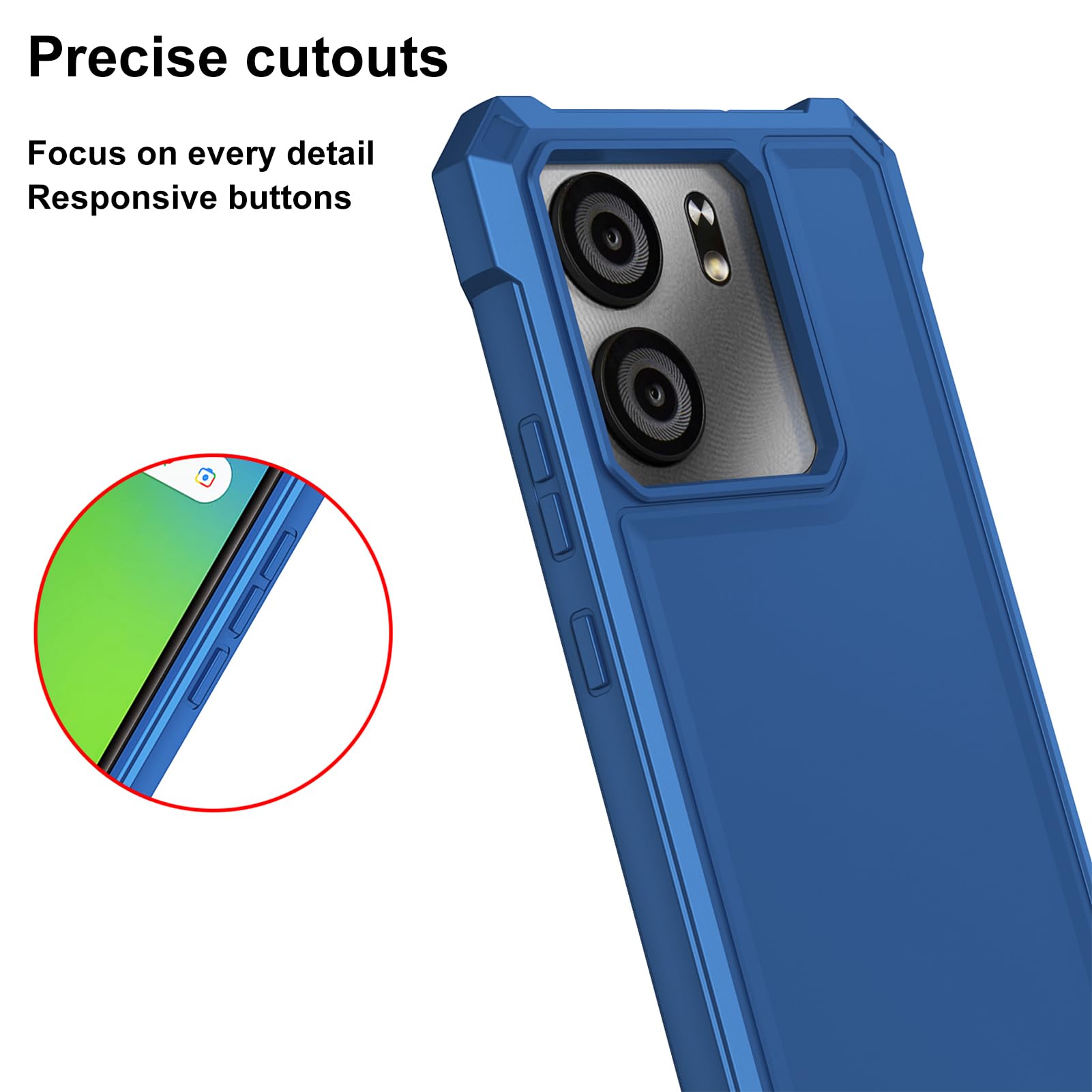 Custodia Per Blu View 5 Con Vetro Temperato 9H | Cover PC + Silicone | Anello Metallico 360° E Supporto Magnetico