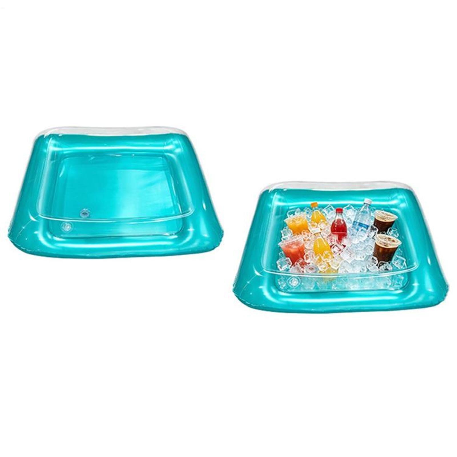 Bar Servizio Gonfiabile Vassoio Galleggiante Quadrato Grande Portatile Con | Cooler Gonfiabile Da Tavolo Per Piscina Giardino Birra Bevande Snack Picnic Spiaggia