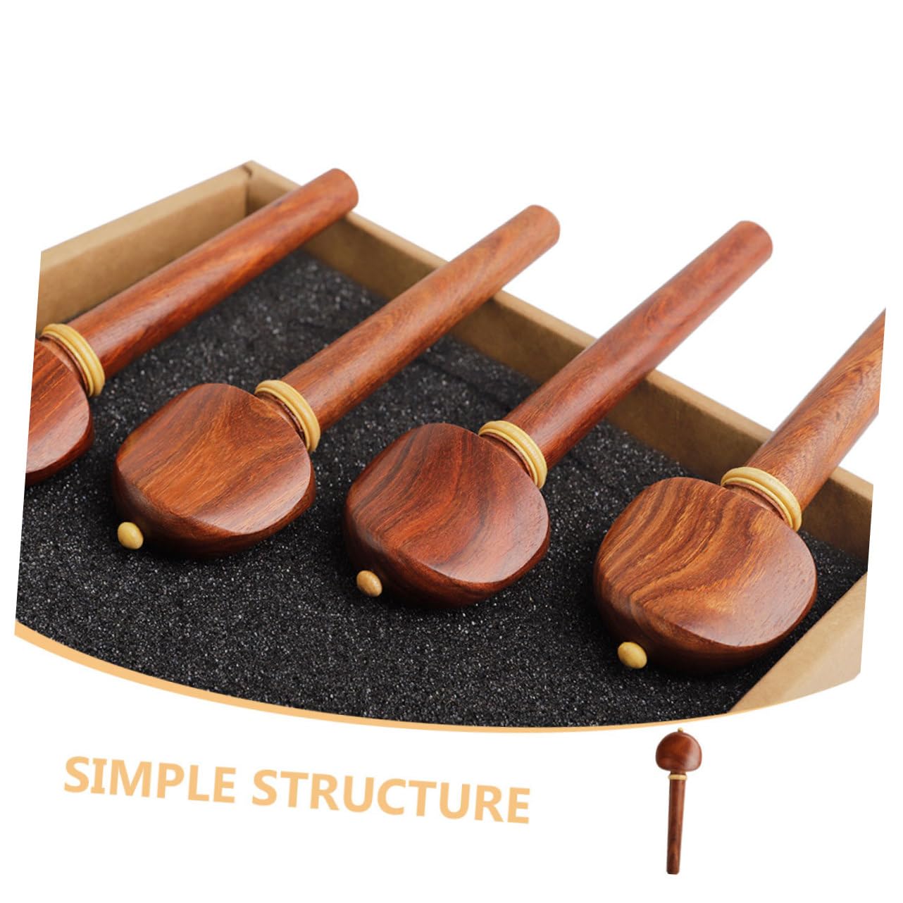 TOYANDONA 4piezas Clavijas de Palisandro para Violonchelo Clavijas de Afinación de Madera Accesorios para Violonchelo Uso Concierto o Práctica