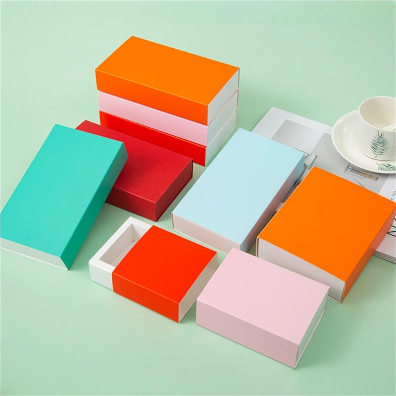 Packung Kraftpapier-Lippenstiftetuis 20 Stück Kraftpapier-Schubladen-Geschenkboxen in verschiedenen Größen