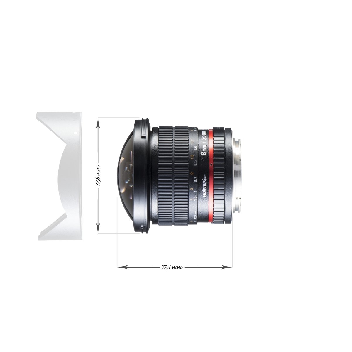 Walimex pro 8mm F3.5 Fisheye voor Nikon F