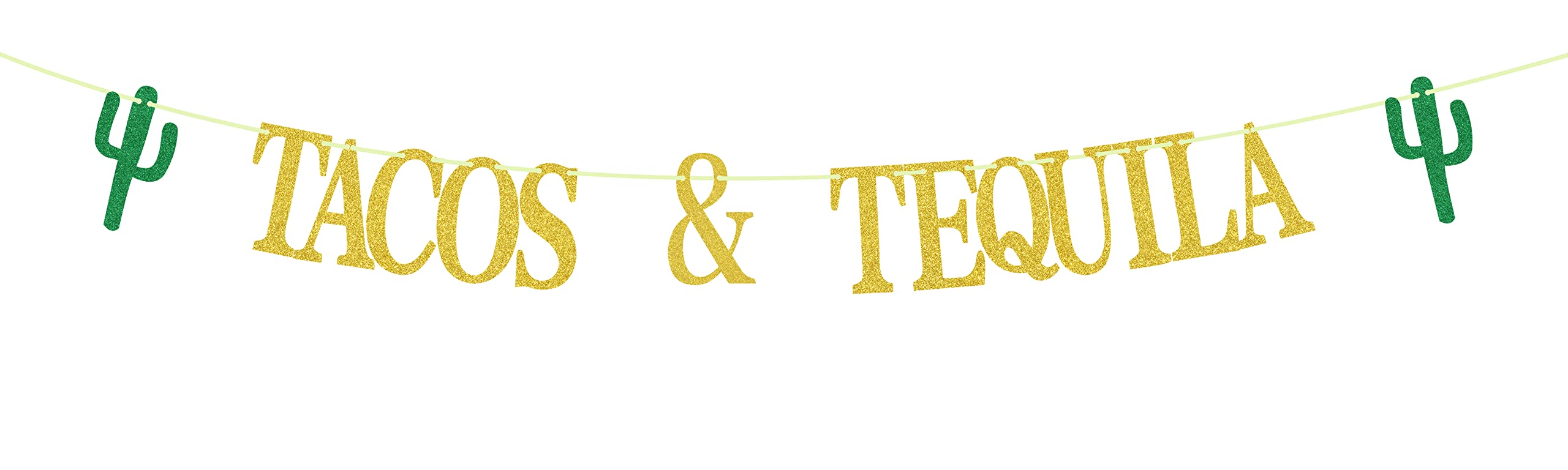 Buy Tacos & Tequila Banner, Gold Taco Banner for Mexician Taco Party