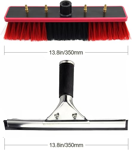 Miniatura 5 de XIAOYE Poste telescópico de limpieza de ventanas, cepillo telescópico alimentado por agua, kit de poste alimentado por agua con manguera y rociador