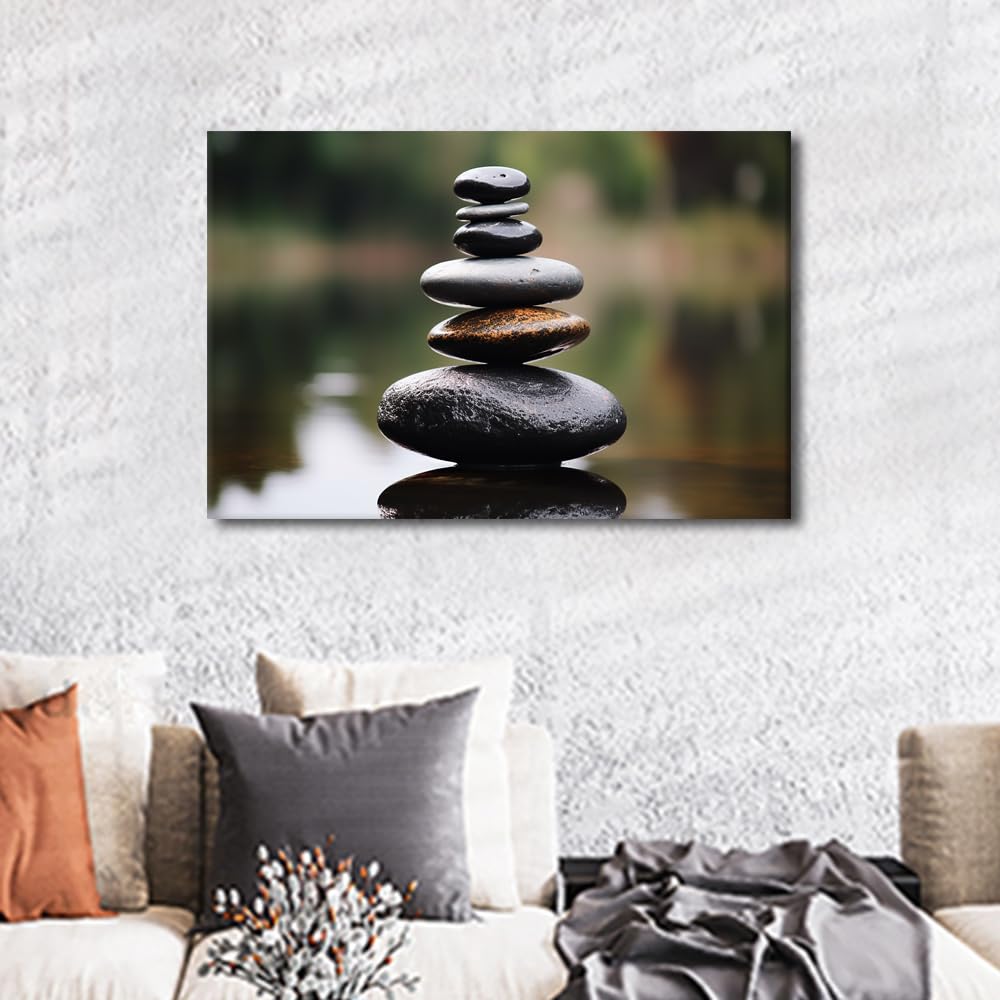 Amazon.com: Stack of Rocks in Water Painting Zen Pictures Wall Art