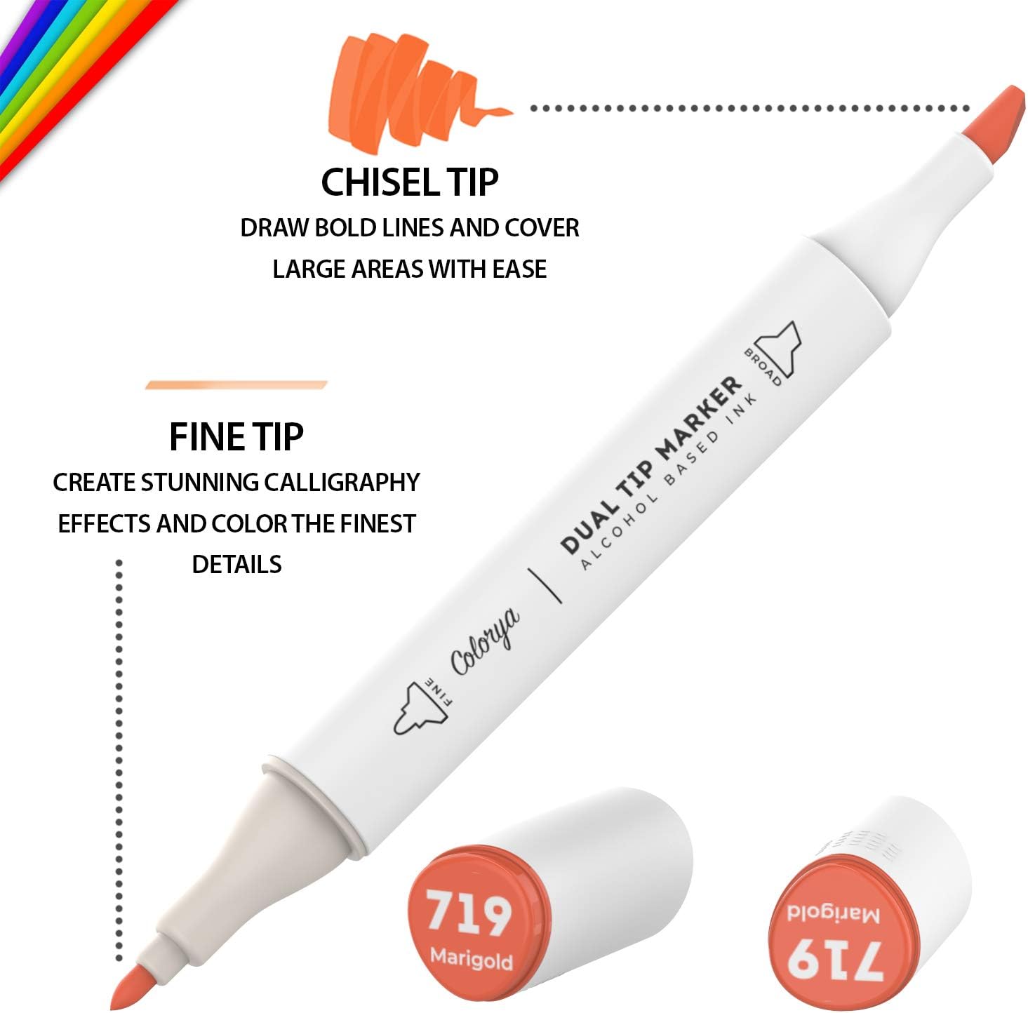 Colorya 40 Feutres Alcool 1 Feutre Melangeur Feutres A Alcool A Double Pointe Et Une Trousse De Rangement Inclus Feutre Coloriage Feutre Alcool Ideal Pour Le Coloriage Adulte Et