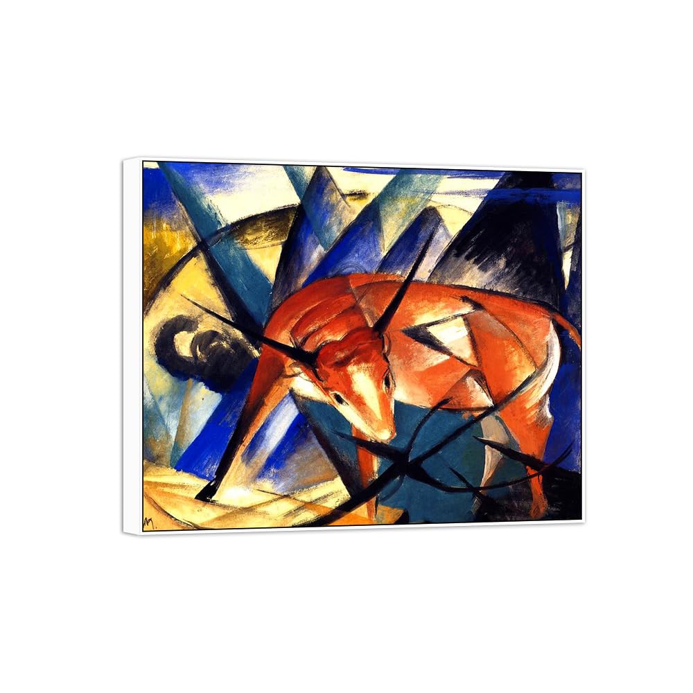 SDYSKKUG Famous Wall Art. Canvas Prints. Cow.95x80cm White Frame