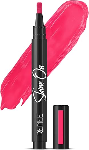 RENEE Shine on Lip Lacquer Celestial Coral 1.8ml – Long Lasting, Lightweight, Non Drying & Non Sticky – High Gloss, Intense Color & Glassy Shine