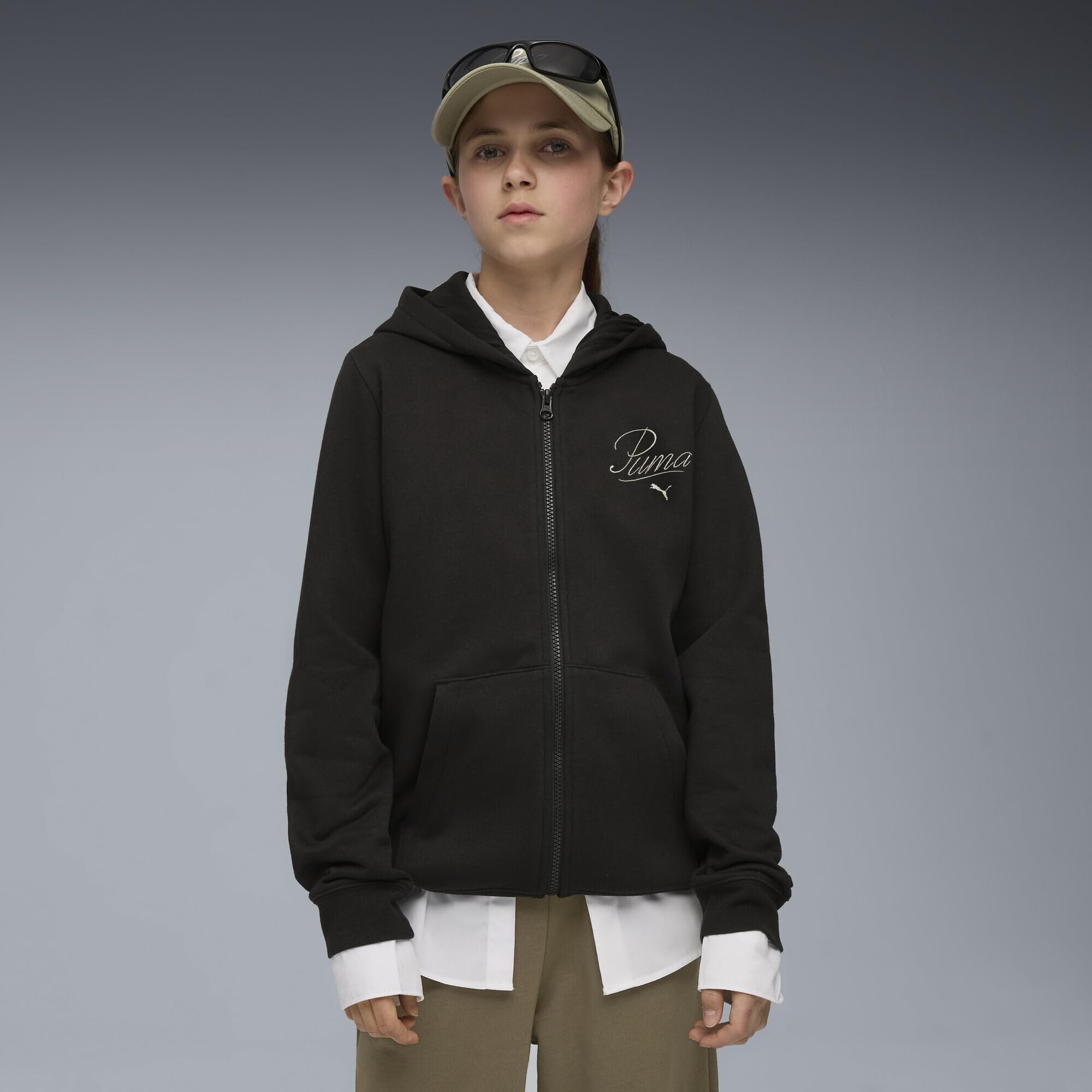 PUMA Sudadera con Capucha y Cremallera Essentials Script Niño