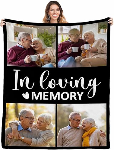 Manta personalizada de duelo para ofrecer comodidad y apoyo para siempre en nuestros corazones. Manta de fotos personalizada disponible en Yaxa Venezuela