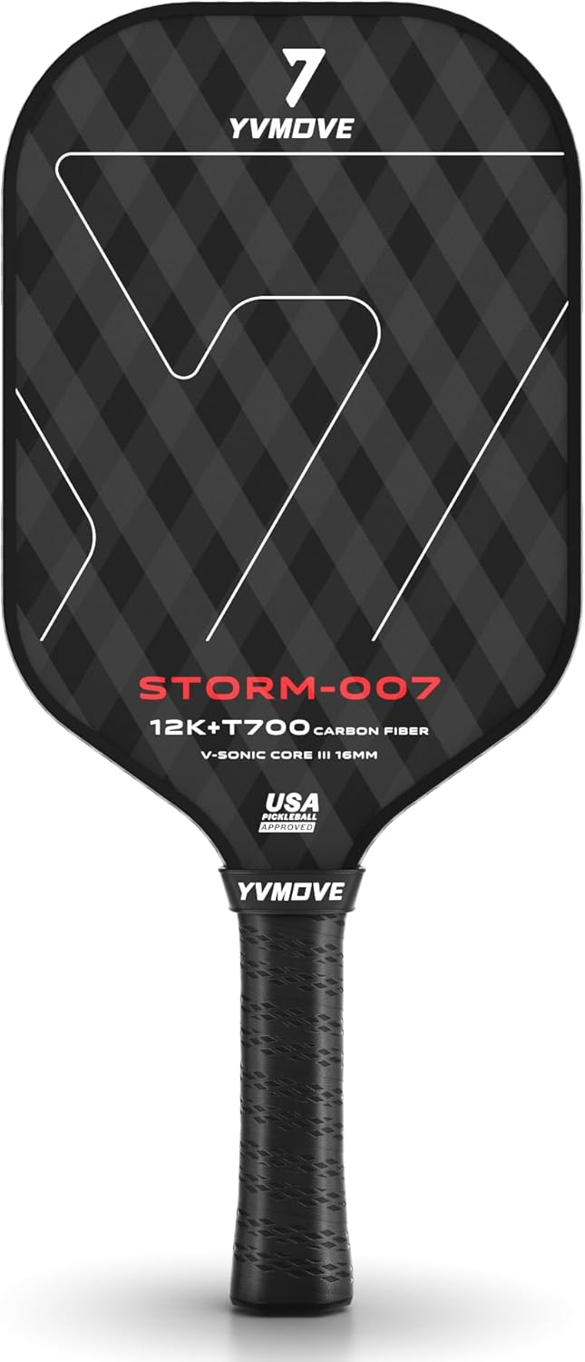 Pickleball Paddle with T700 Raw Carbon Fiber Surface & 16mm STR-Core Power Polymer Core, Premium Pickle Ball Racket Designed for Ultimate Spin & Consistency, USAPA Approved