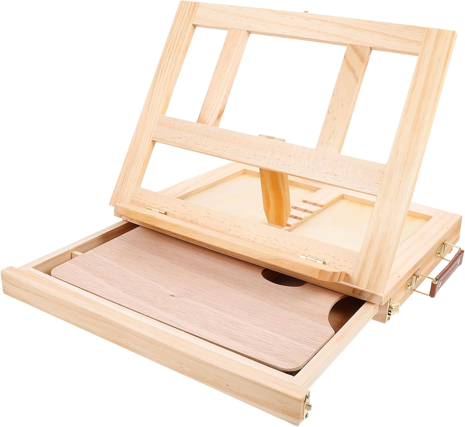 VILLCASE Easel for Display Wooden Stand Desktop Easel Portable Painting Stand Drawer