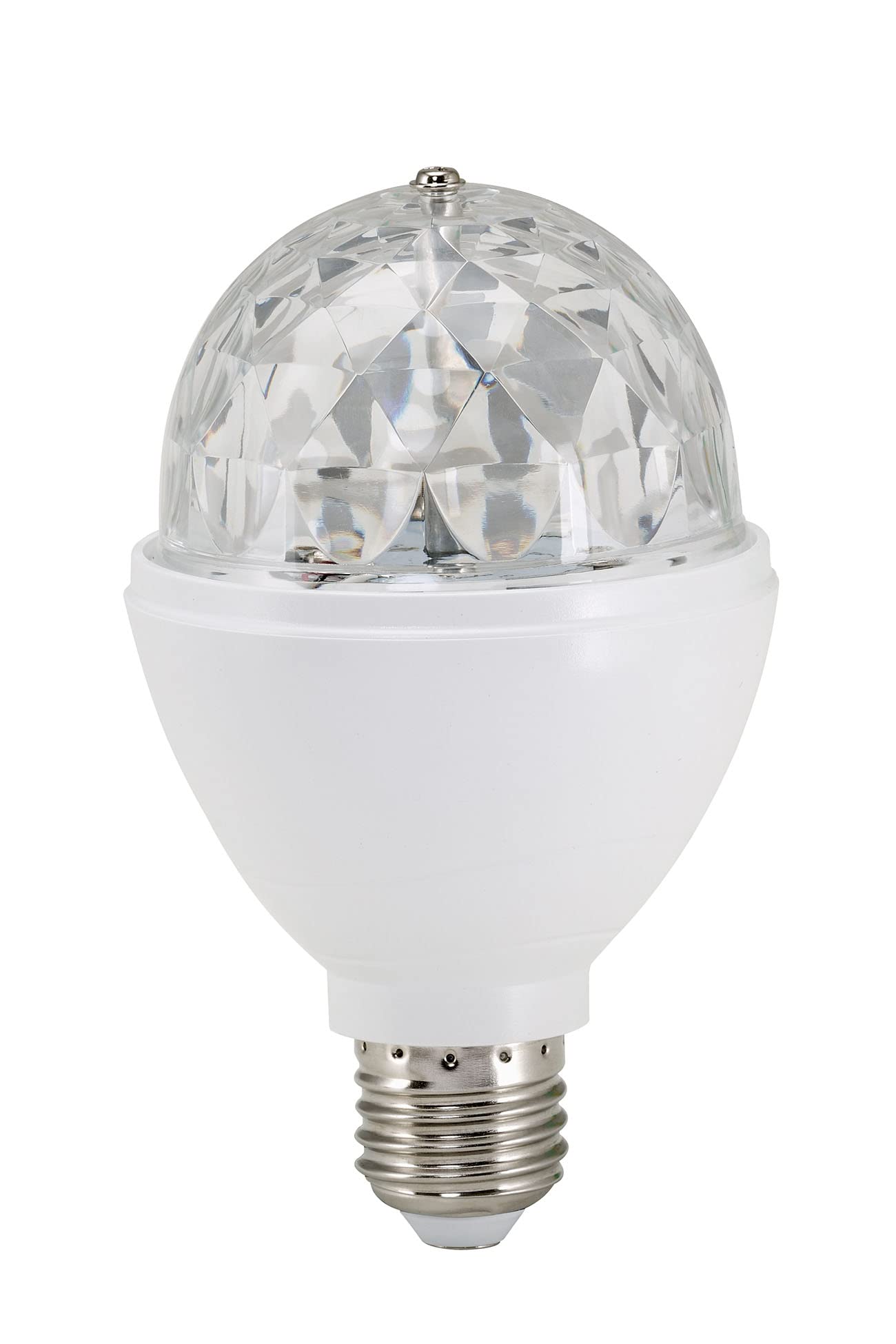 Briloner Leuchten 0528-003 Lámpara de fiesta LED, efectos de luz de discoteca, autogiratoria, cambio de color, fuente de luz, bombilla LED de 3 W, para las lámparas con casquillo E27, 7.3 x 12.9 cm