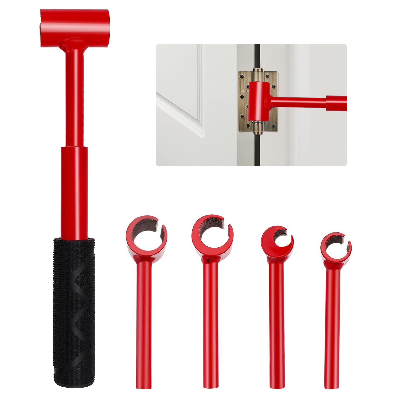Makdly 4 in 1 Hinge Gap Adjustment Wrench Set,0.55-0.98 in Door Hinge Adjustment Tool,4 PCS Heavy Duty Metal Detachable Hinge Tool Set with Ergonomic Handle for Doors and Cabinet Repair