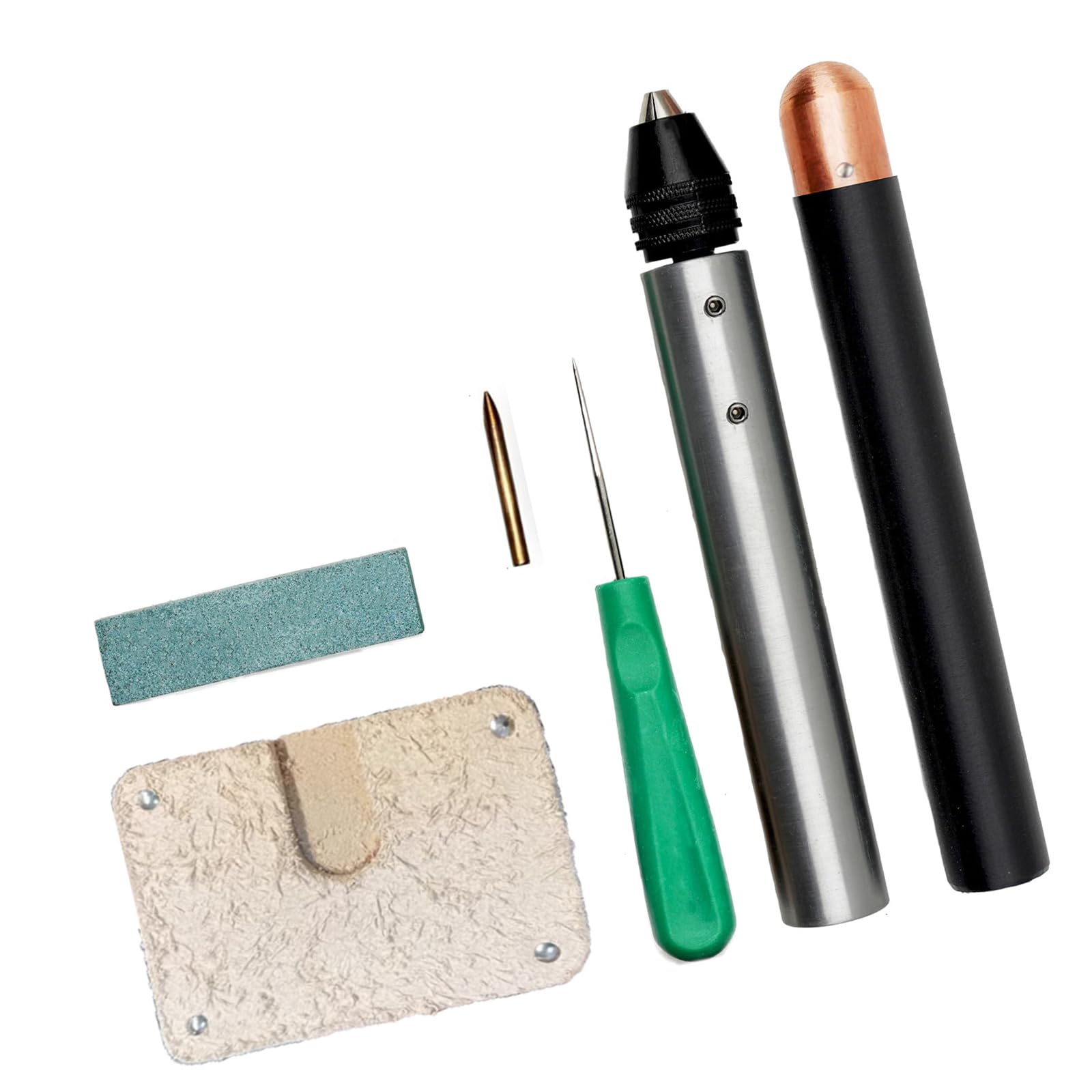 Msioytog Ergonomic Grip Stone Knapping Tool Copper Stainless Steel Carving Tool For Archaeology Hobbyist Stone Working Ancient Skills Crafting Equipment