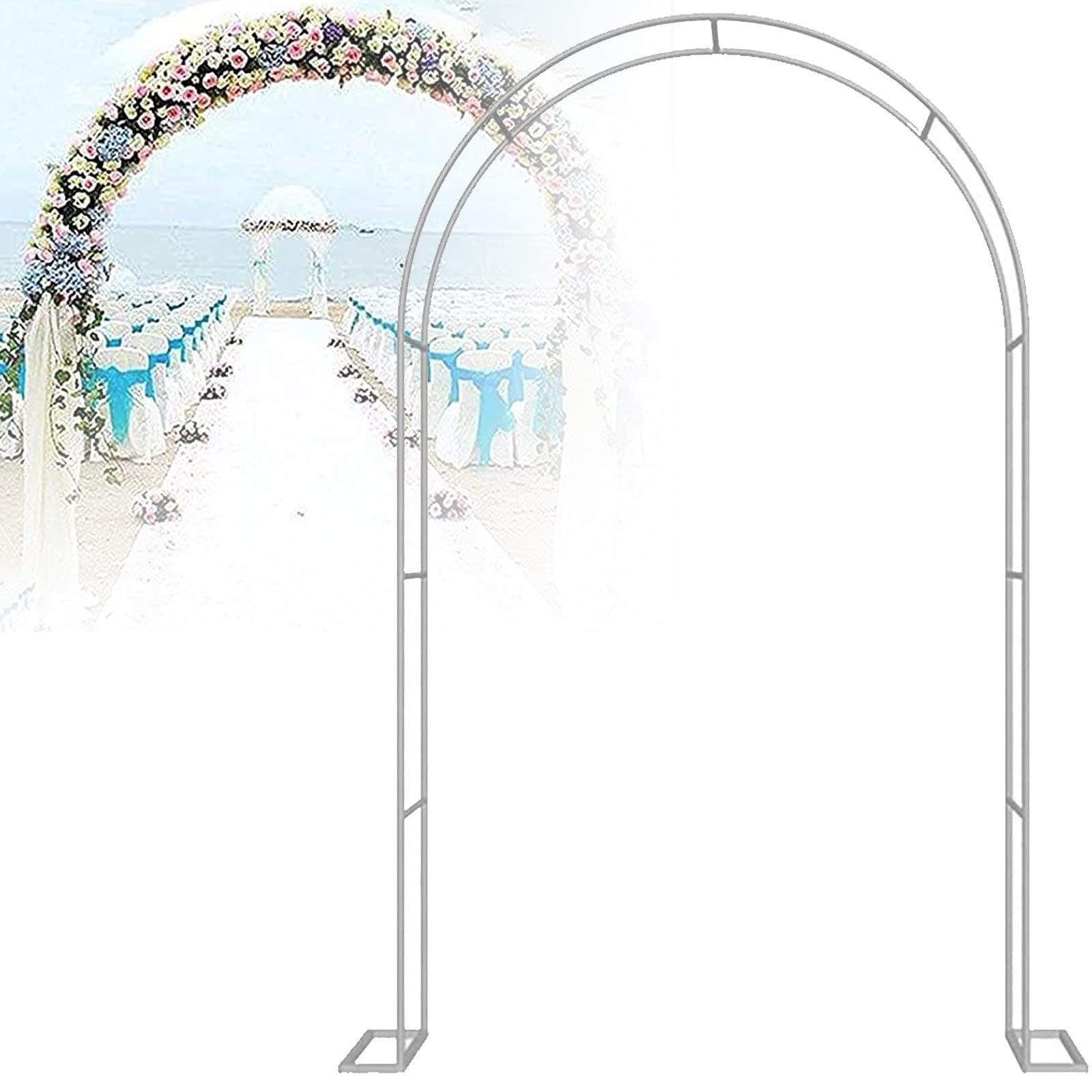 Arche en treillis métallique blanc pour pergola extérieure et tonnelle festive