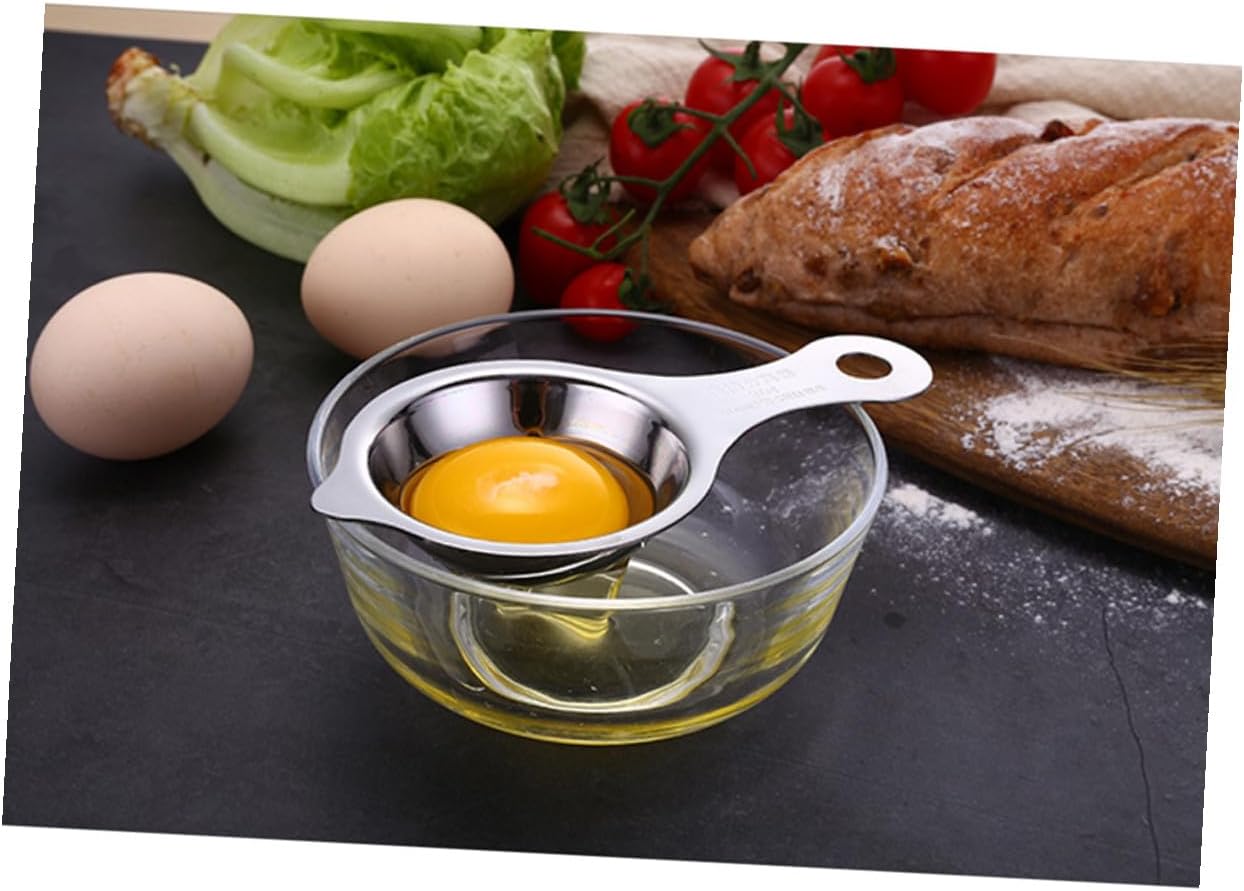 Ipetboom 2pcs Stainless Steel Egg Yolk Extractor and White Separator Divider Mirror Polished Non-stick Strainer for Cooking and Baking Safe Kitchen Tool for Precise Egg Yolk Separation