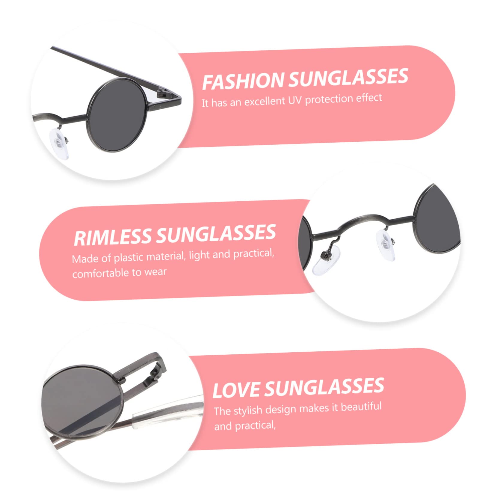 occhiali da sole per la spiaggia ragazzi in costume da ape occhiali da sole rotondi per uomo Accessori lentes occhiali da spiaggia occhiali da sole rotondi piccoli Yellow