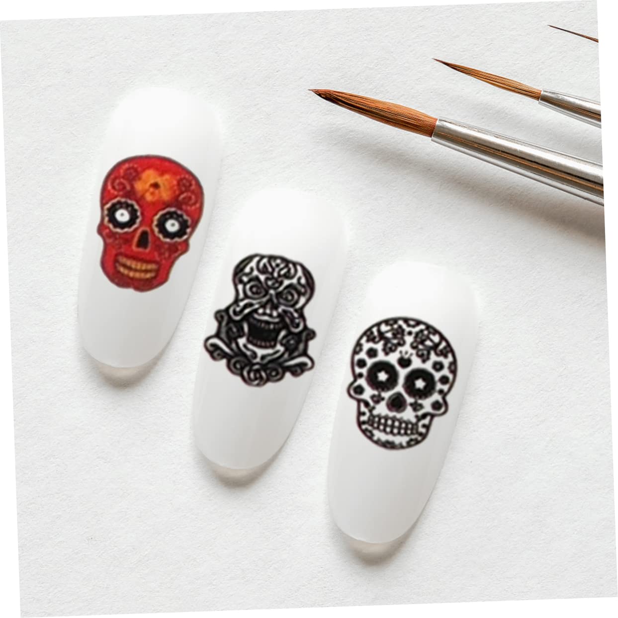Ipetboom 3 Set Adesivi Per Unghie Di Halloween Adesivi Per Manicure Adesivo Per Manicure Teschio Decalcomania Dell'unghia Del Cranio Adesivo Per Unghie Etichetta 15 Fogli*3