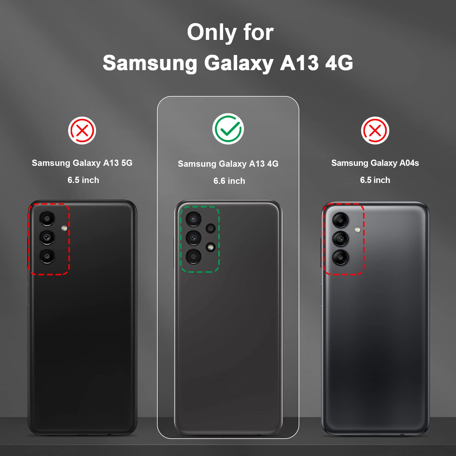 Funda para Samsung Galaxy A13 4G con Cristal Templado Protector Pantalla, Carcasa Antigolpes con Soporte anular metálico, Case Protectora de Grado Militar, Negro — view 6