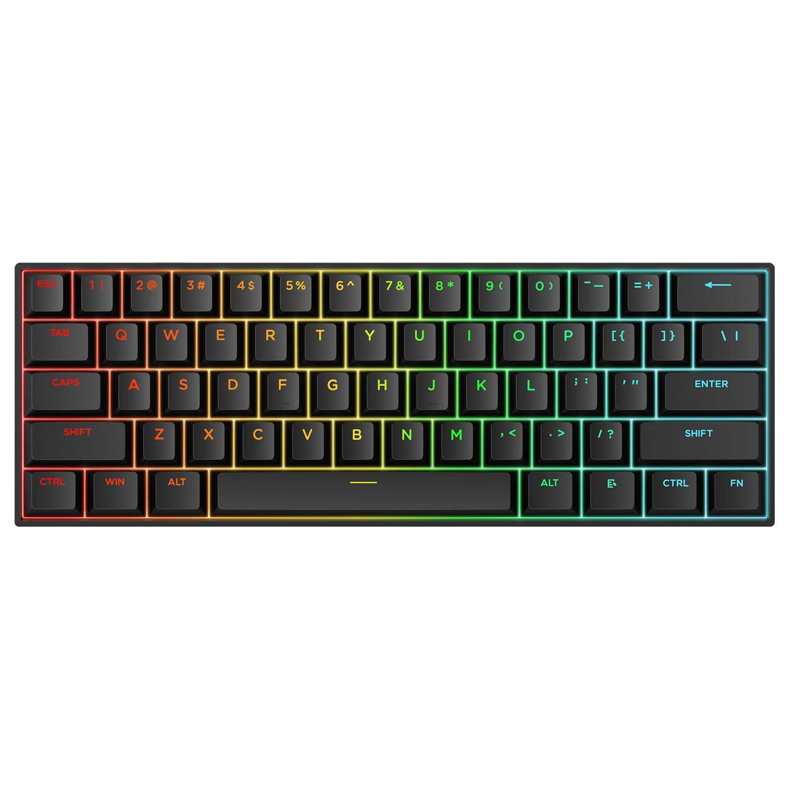 MCHOSE Ace 60 Teclado Gaming con Efecto Hall y Rapid Trigger de 0,01 mm | 8.000 Hz, actuación de 0,1-3,4 mm, latencia de 0,1 ms, hot-swappable, SOCD/RS/DKS/MT/TGL/Macro, 60 %