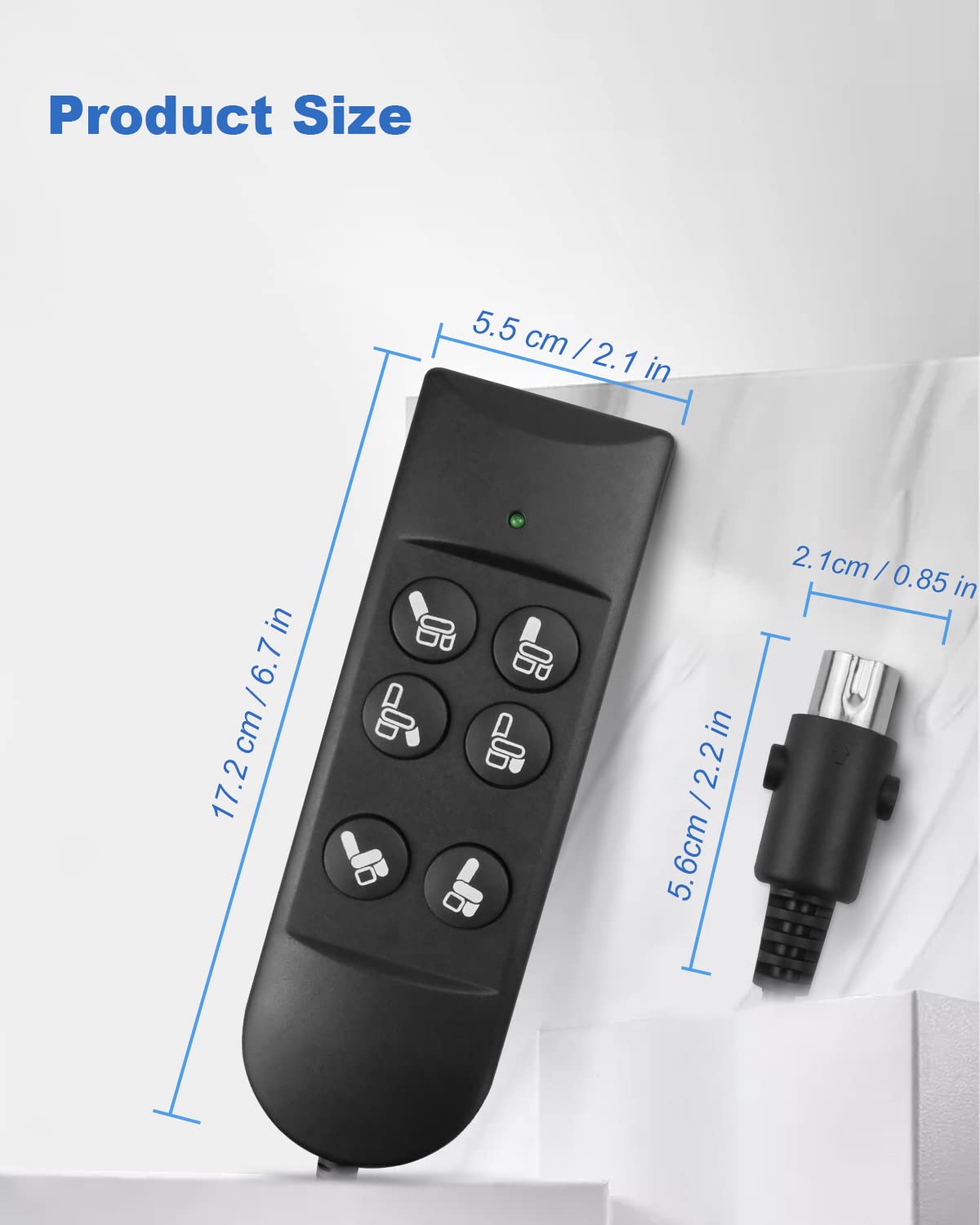 Hyuduo Telecomando Universale 2 Pulsanti Connettore 5 Pin Compatibile Okin Dewert Limoss Kaidi per Poltrona Elevabile e Reclinabile