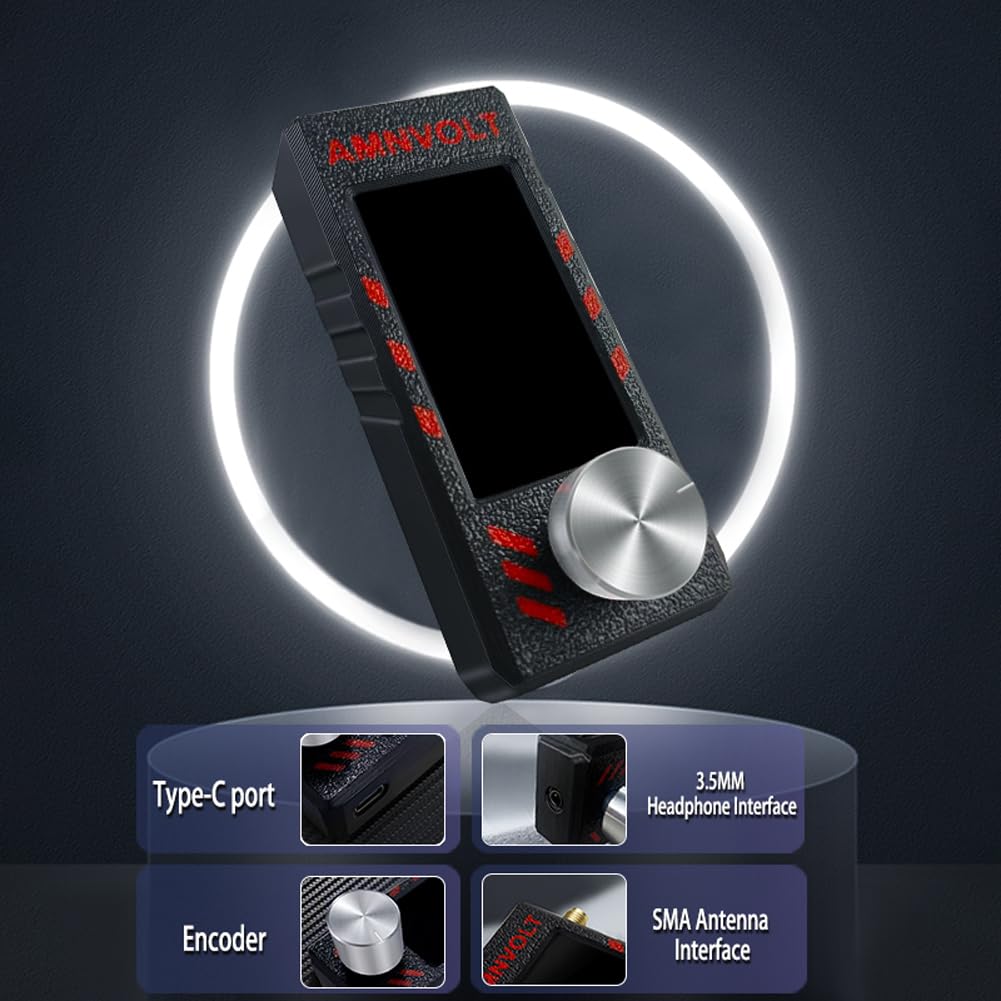 Radio de Bolsillo con Receptor SI4732, Sintonizador 0.5-108 MHz en Soporte LSB USB Am FM, Pantalla IPS 1.9", Radio Portátil Compacta con Antena para Todas Las Bandas