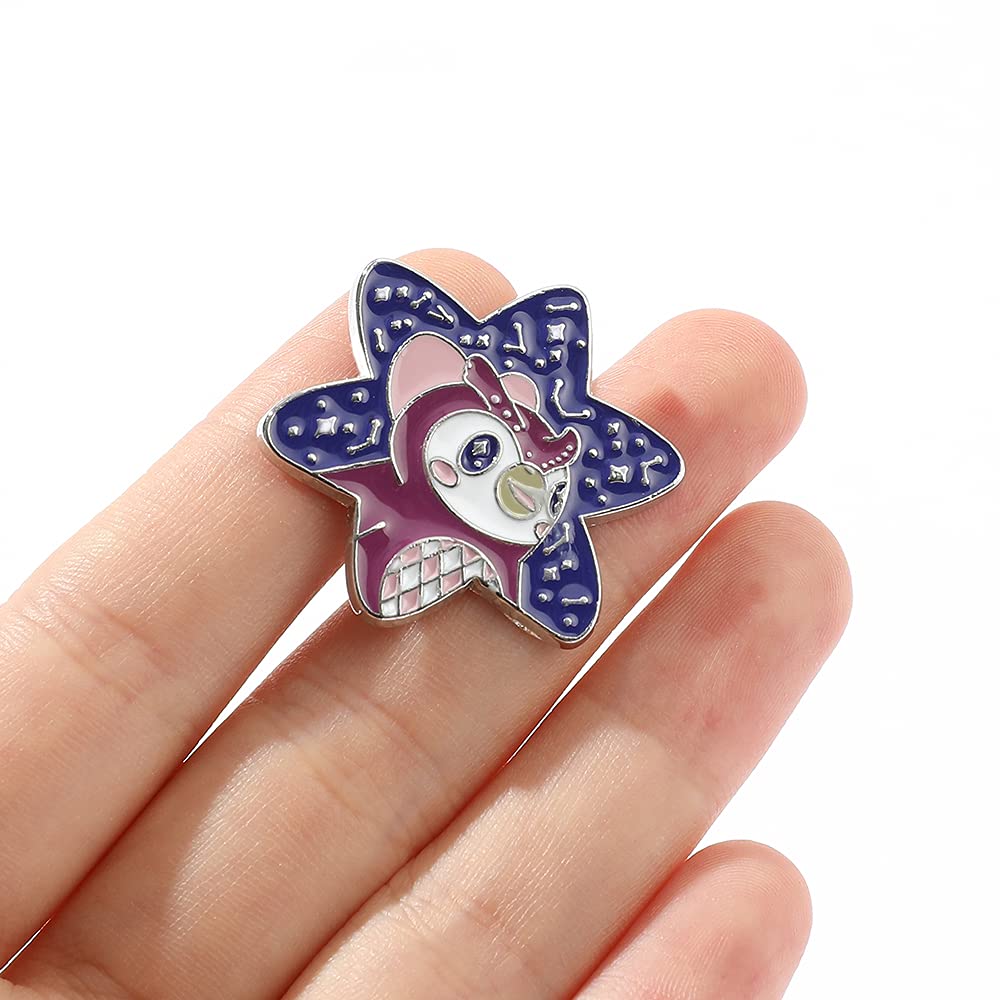 AnimalCrossing Game Series Enamel Pins, Cute Purple Owl Star Brooch Metal Lapel Pins Collection for Fans, Cartoon Owl Badges Pins for Backpack Bag Collection Gamer