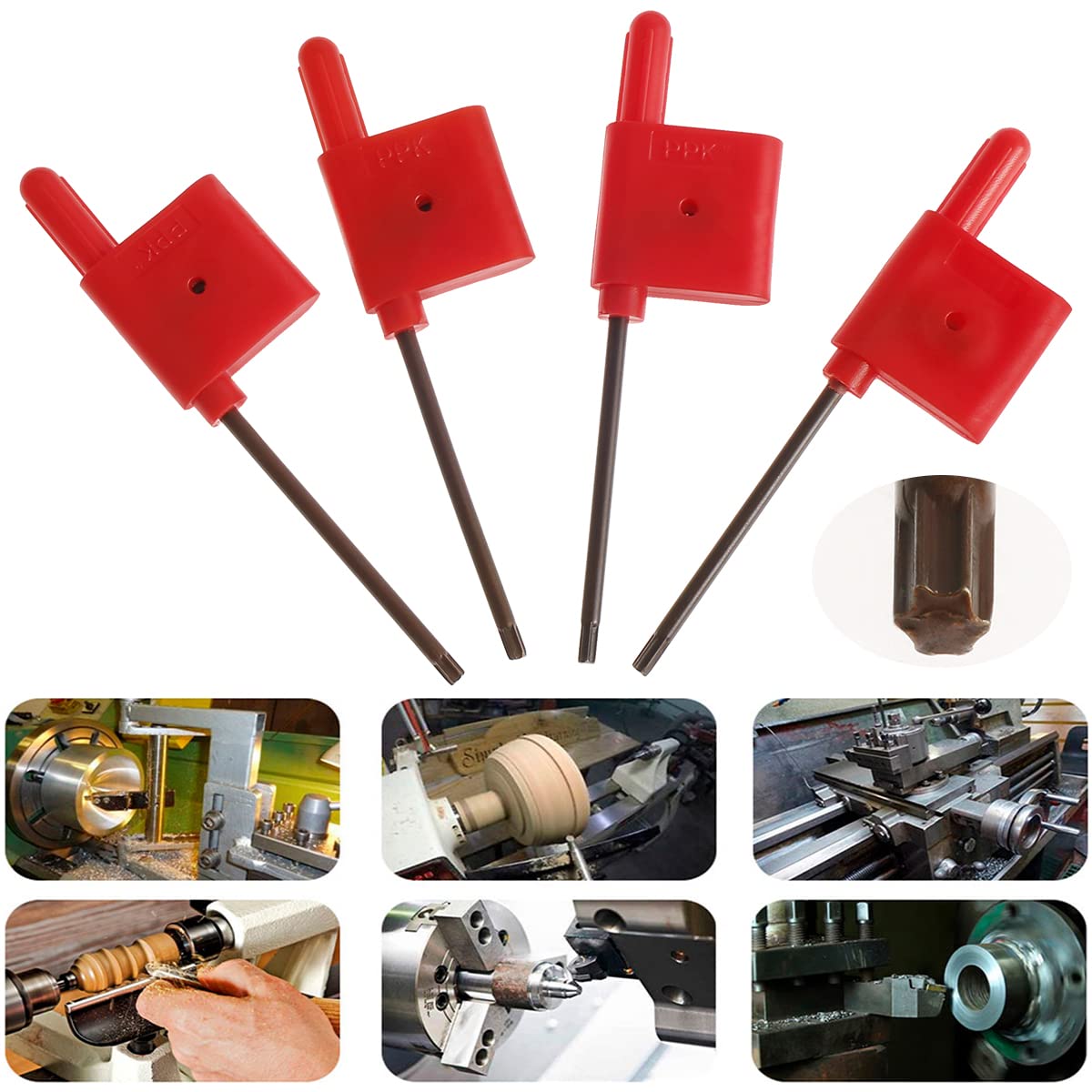 14PCS Metal Lathe Tools Mini Metal Lathe Cutting Tools Metal Boring Bar S06k/S07k/S08k/S10k-SCLCR06 4 Sizes Shanks (6/7/8/10mm) with 10pcs Carbide Inserts Ccmt060204 and 4pcs Holders