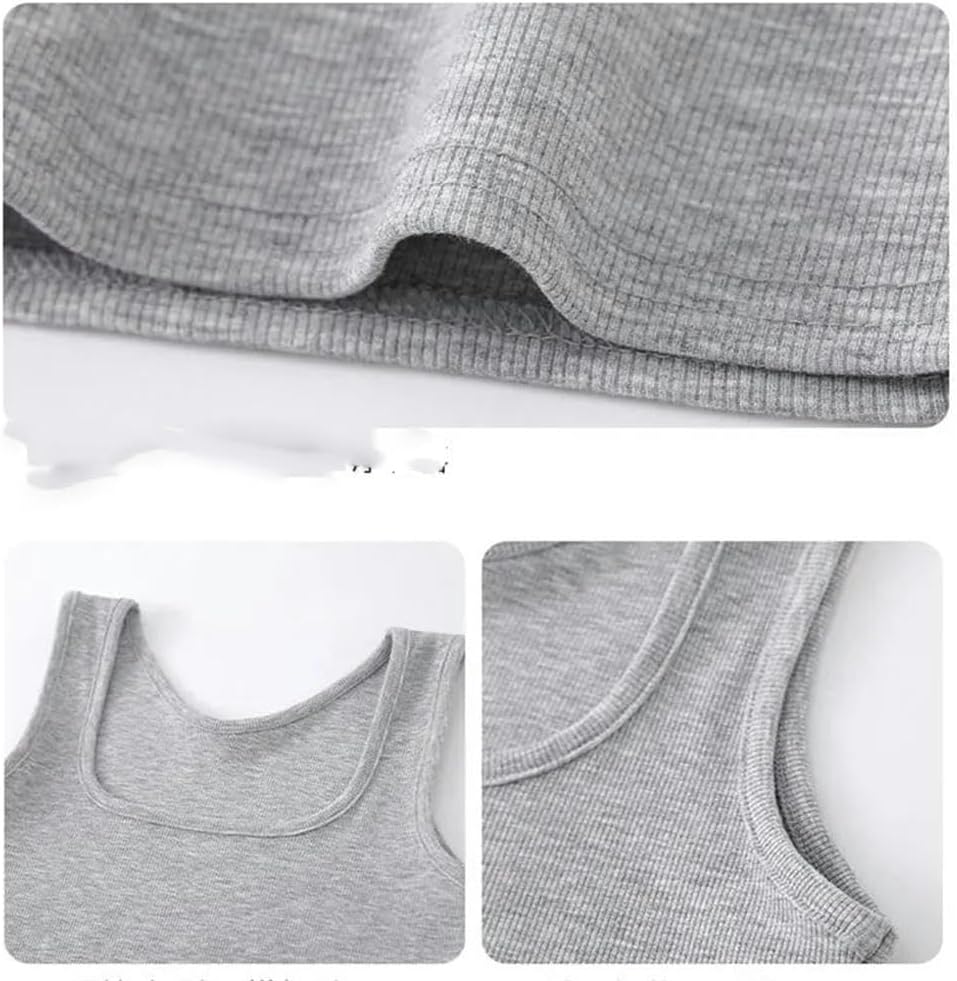 Summer Sleeveless Vest Women's Round Neck Casual Vest Elastic Ribbed Vest Basic Shirt T-Shirt Solid Color
