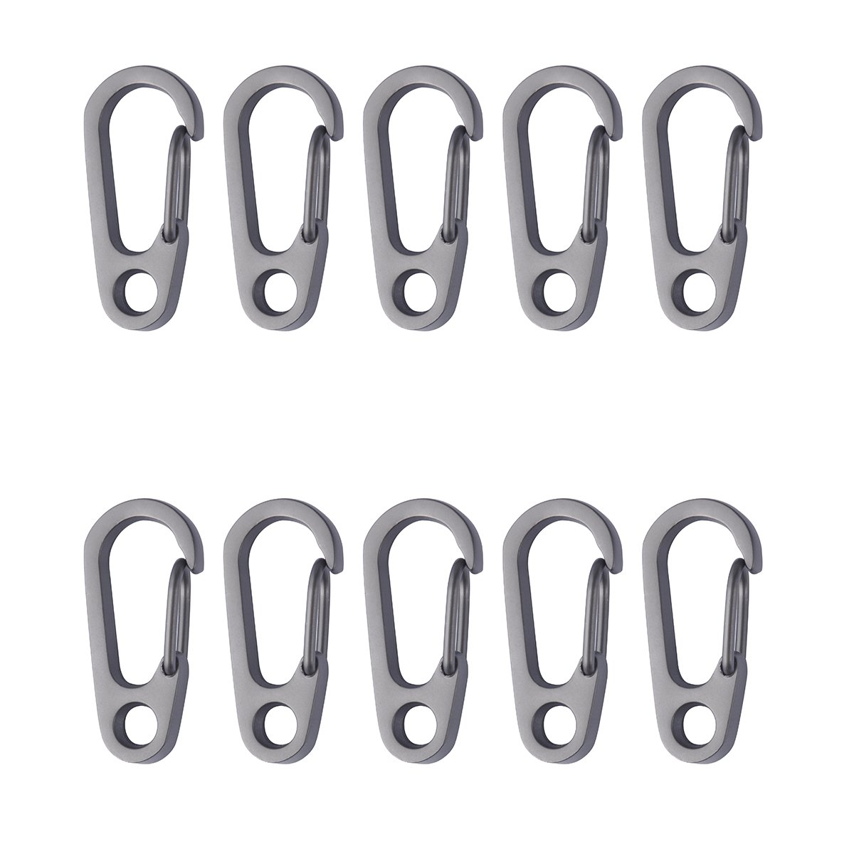 Paracord Carabiner Clips, Mini Hanging Buckle SF Spring Backpack Clasps S Lock Hook for Outdoor EDC Keychain Fishing Camping Tactical Survival Gear 10 Pack Gray