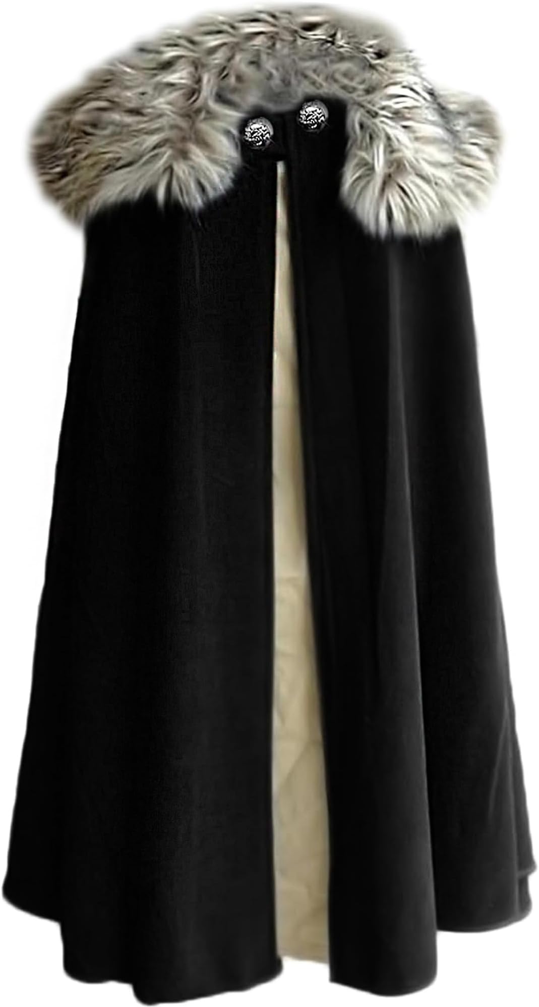 - Mens Viking Cloak Fur Costume Medieval Renaissance King With Fur Cape Halloween Cosplay Costume