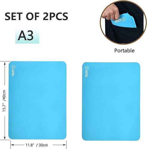 Miniatura 3 de Sapid 2 tapetes de silicona gruesa para manualidades, hoja de silicona antiadherente para resina epoxi, molde de joyería, tapetes de pintura