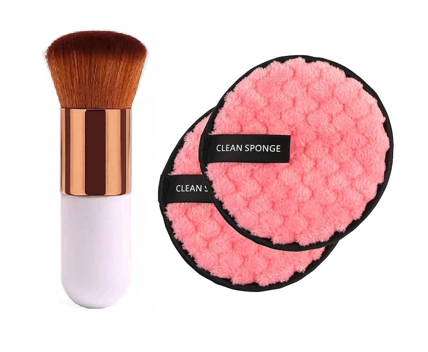 Kshan Multi-functional Makeup Removal Facial Cleansing Pads with Mini Foundation Brush, 2 Items, Wipes-image-32