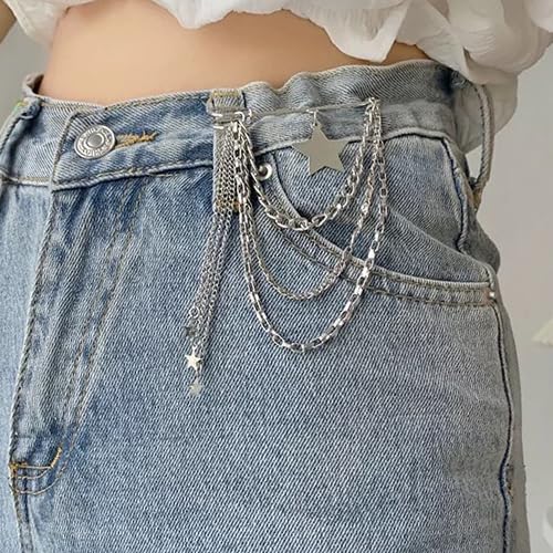 Vintage Safety Pin Brooch for Layered Chain Tassel Decorative Pins for Lapel, Sweater, Hat, Scarf, Shawl - Cute Y2K Grunge Punk Style3