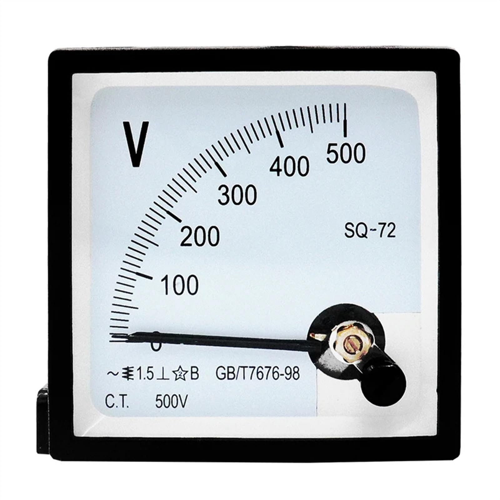 Medidor de Voltaje de Panel analógico de SQ-72, Puntero mecánico, voltímetro de CA, 250V, 300V, 450V, 500V, precisión 1,5 (Size : AC500V)