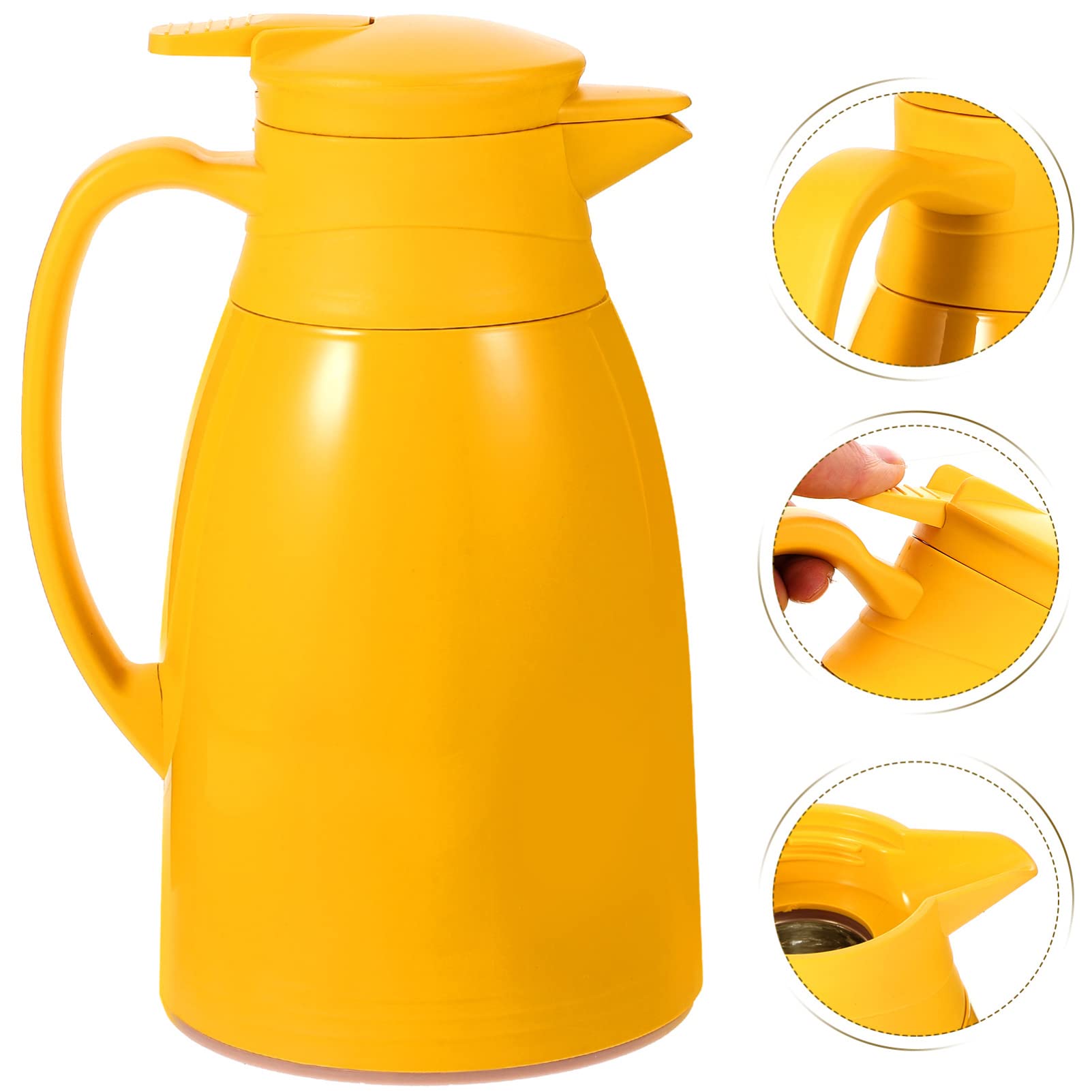 Bouteille Isolante 1000ml en Verre et Pp Jaune à Étanchéité