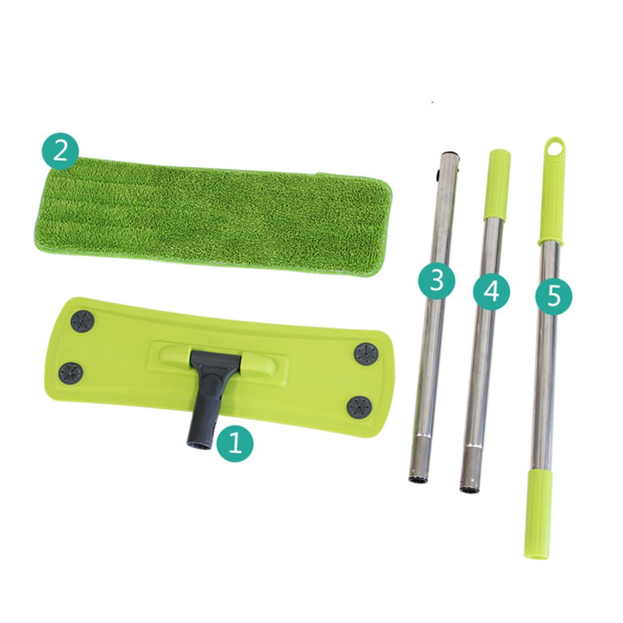 Mop per Pavimenti in Legno Rotante in Microfibra con Panni Lavabili Pulizia Facile e Rapida e Ufficio Snodabile per Angoli Difficili Materiali Resistenti e Leggeri Colore Verde