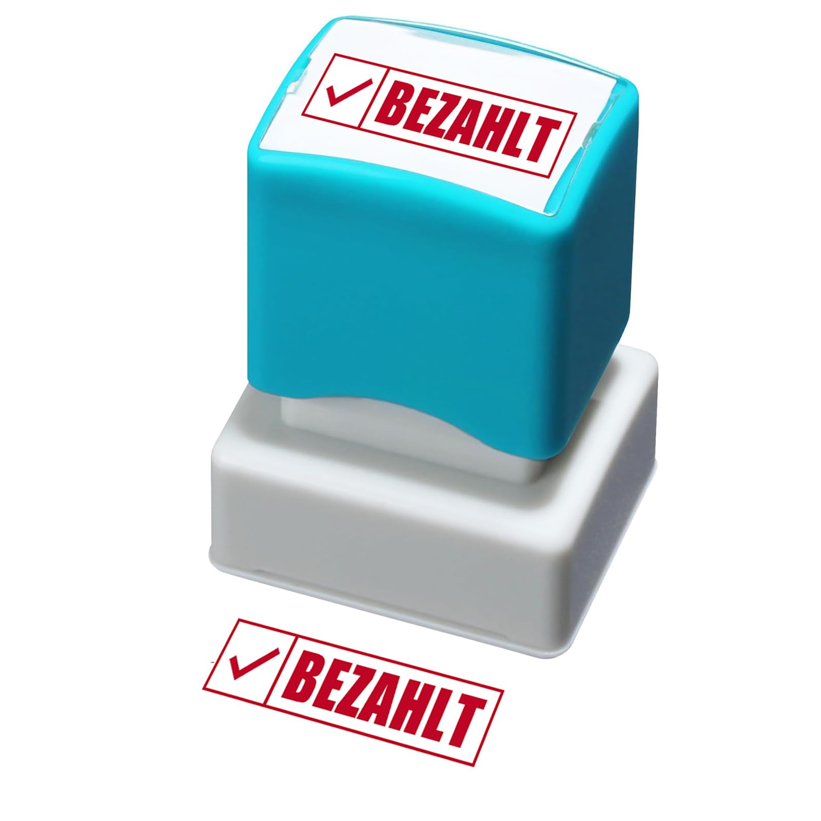 Selbstfärbender Stempel BEZAHLT Rot 35x20mm Automatikstempel Büro Selbsttränkend