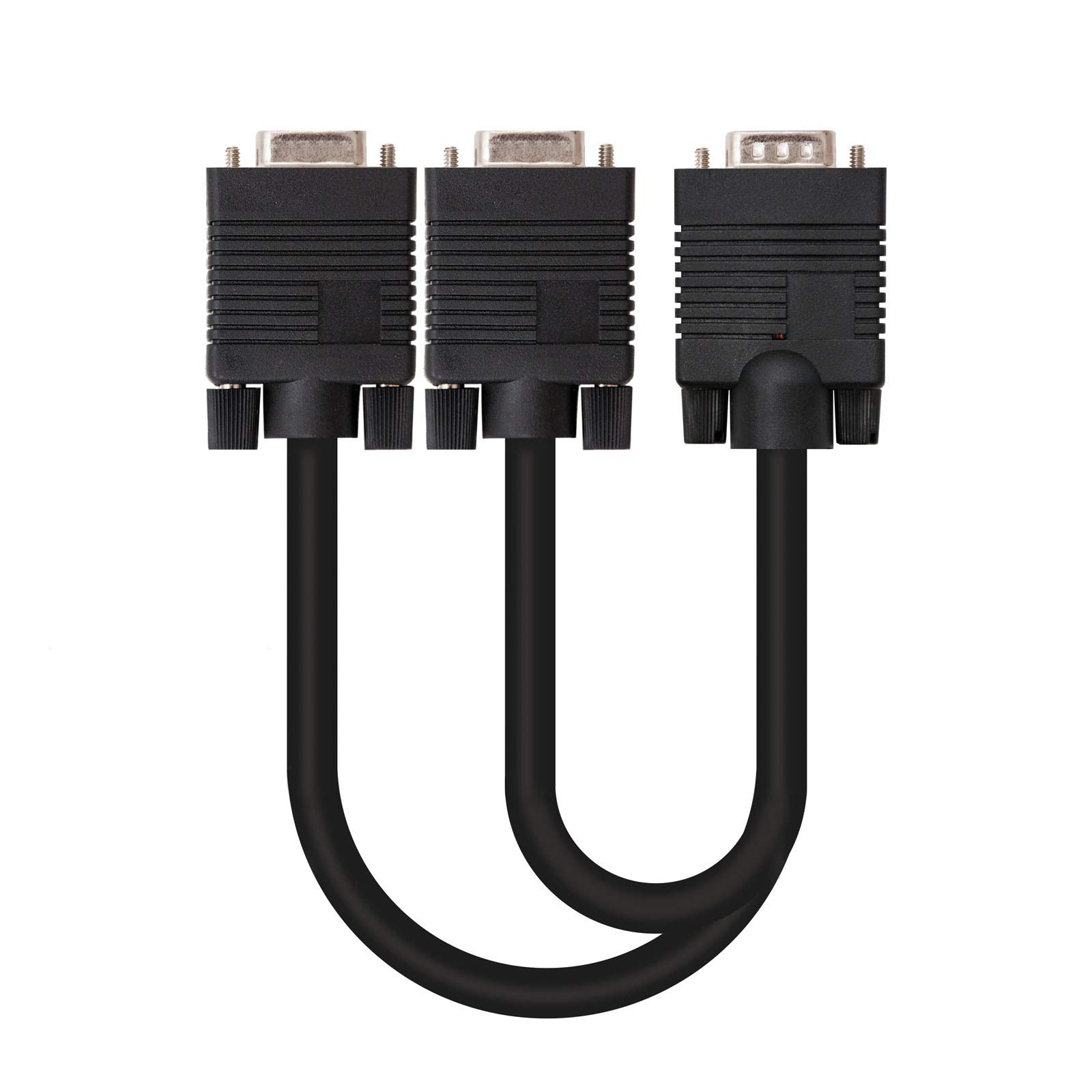 Nanocable 10.15.2000 - Cavo Splitter SVGA per Segnale in Uscita duplicato, HDB15/M-2xHDB15/H, Nero, 45 cm