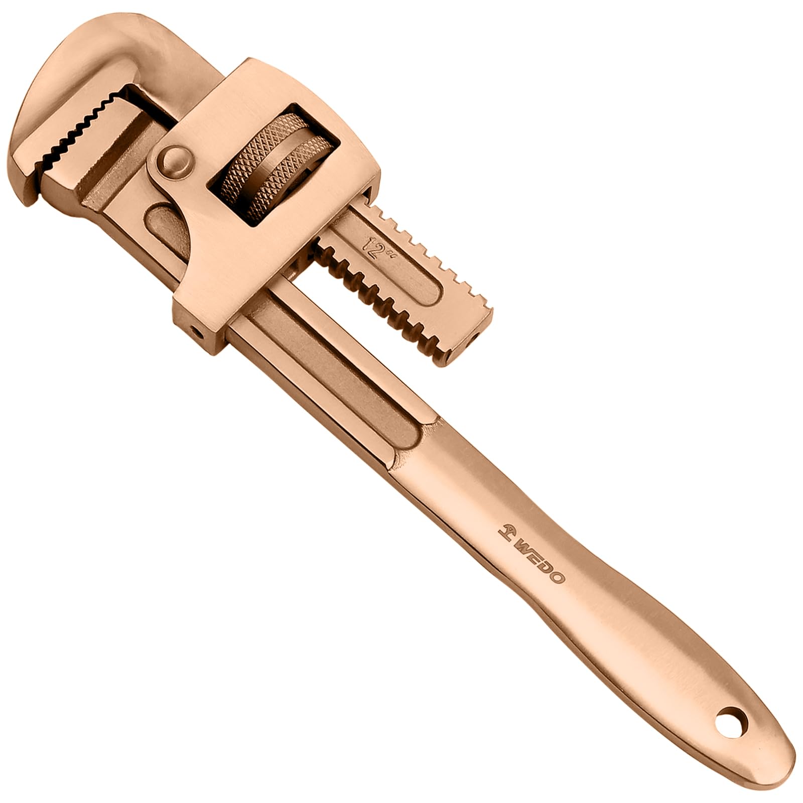 WEDO Klucz do rur nieparkingowych, prosty klucz hydrauliczny, bez iskier, klucz nastawny, miedź berylowa, niemagnetyczny, standard DIN, certyfikat BAM i FM, 350 mm