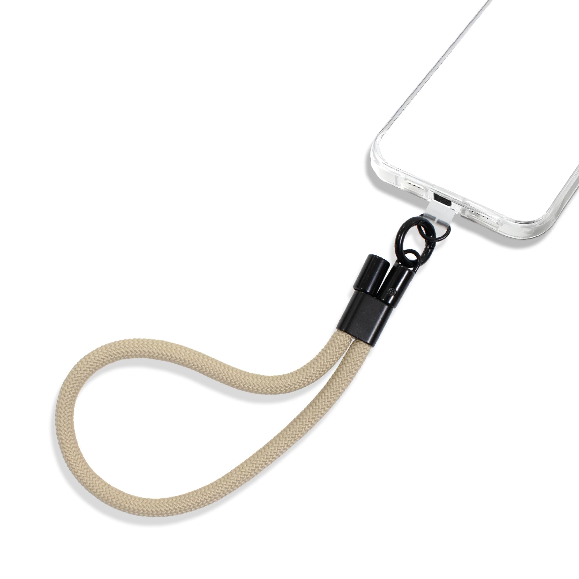 groov e Braided Phone Wrist Lanyard - Universal Adjustable Smartphone Wristlet Strap for Phone Cases - Nude