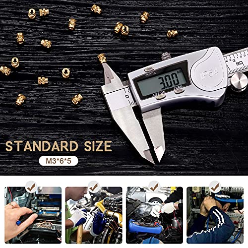 Wokape 60Pcs M3X6X5Mm Brass Nuts Embedment Nut Thread Brass Knurled Nuts Threaded Heat Set Insert Nuts Hydraulic Welded Joint Injection Molding For 3D Printing Injection Molding #TOP6