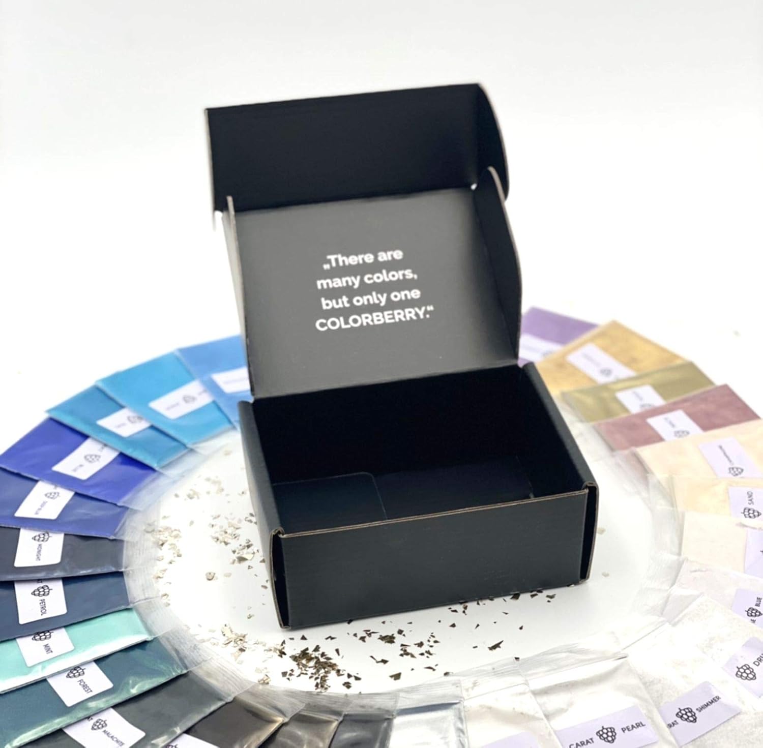 COLORBERRY Carat Box 30 x 5 g – Pigment powder for Resin Art – 30 colors with metal effect – ASTM-D4236 certified 150 g