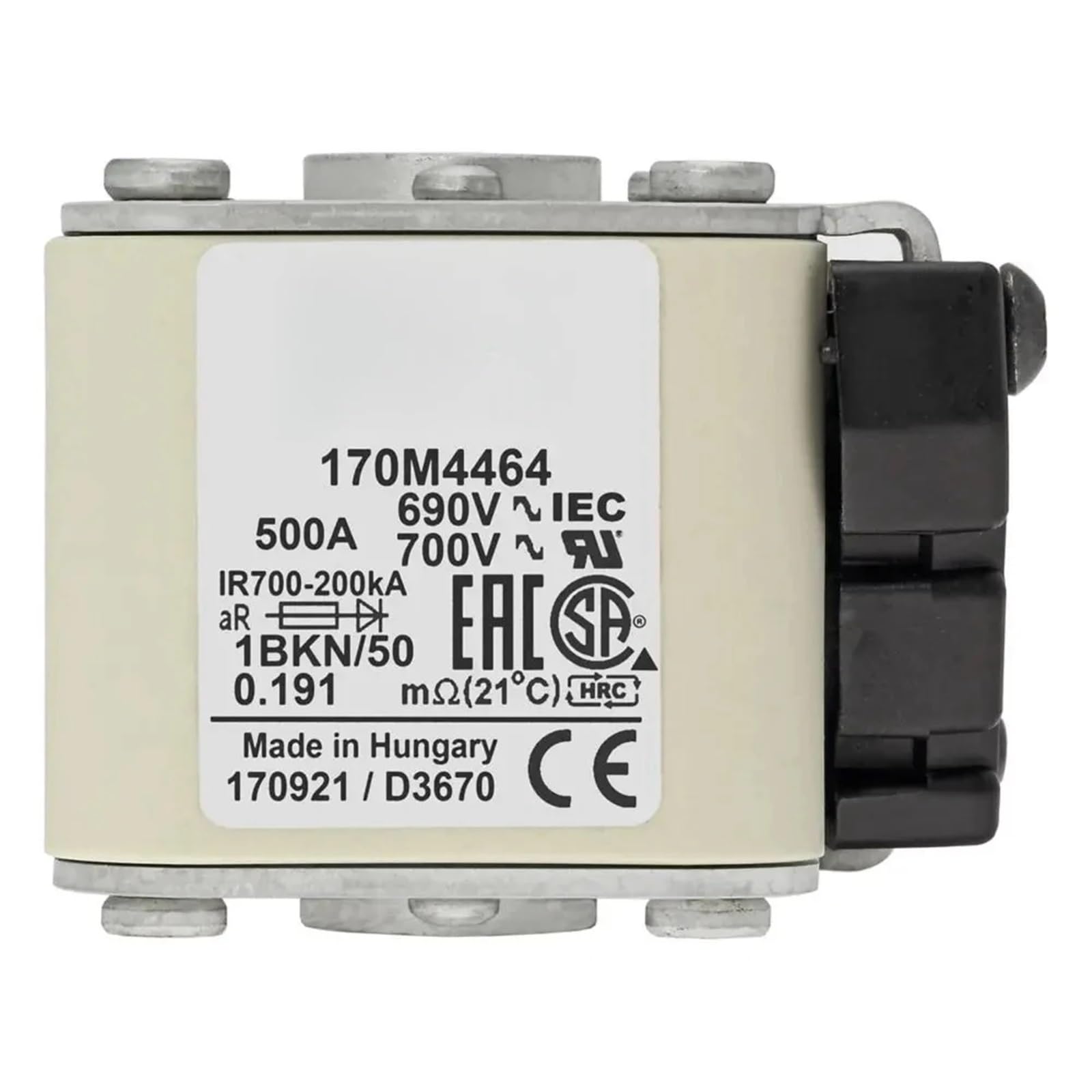Fusible 170M4567 ultra-rapide 690V pour protection des semi-conducteurs