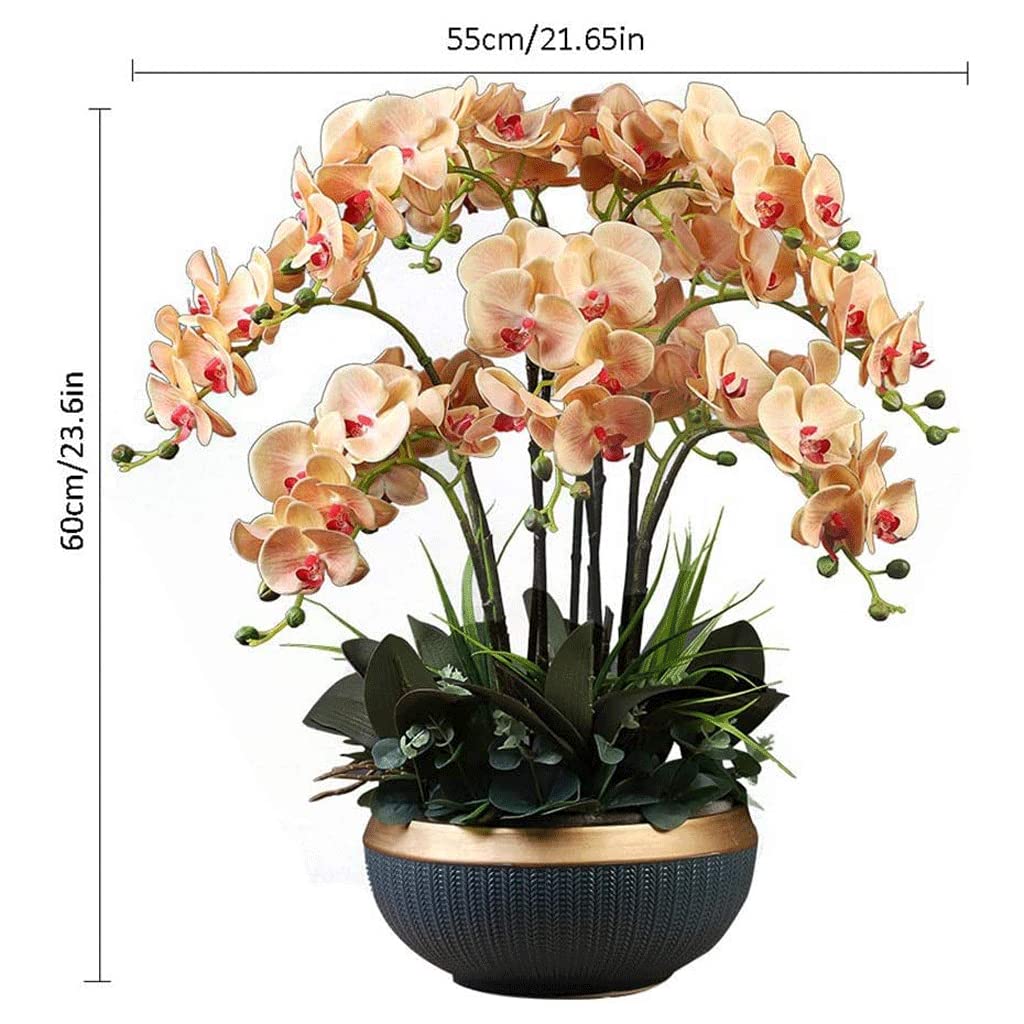 Kunstorchidee, 58 cm, in pot, kunstorchidee, kunstorchidee, phalaenopsis, kunstplant zoals een echte bruiloftsdecoratie, zijdebloem, Real Touch bloesem, tafelstuk, zijden bloem