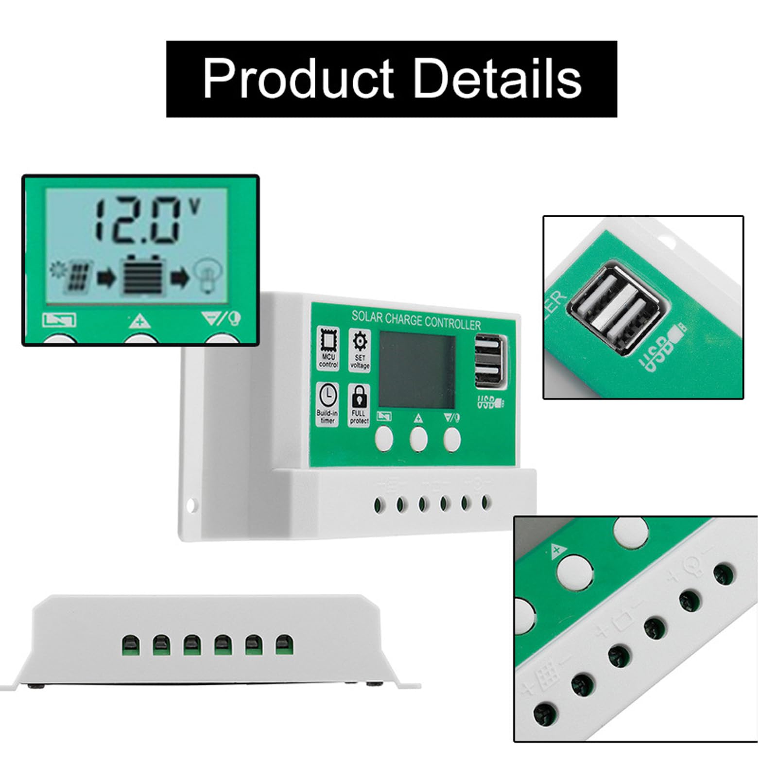 Fafeicy Kit per Pannelli per Animali Domestici da 20 W Kit di Pannello Solare USB -Parte USB Resistente